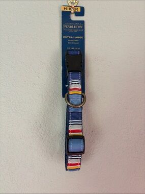 Pendleton Blue Striped Extra Large Adjustable Dog Collar